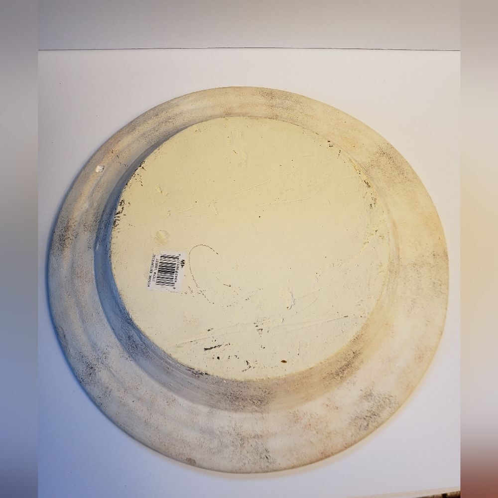 Heavy Hand Painted Pottery Plate - Picture 6 of 10